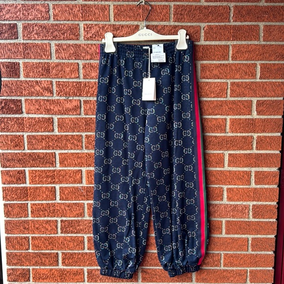 Gucci joggers pants Bracknell iridescent GG Gussissimo GG KIDS NWT - Picture 1 of 4